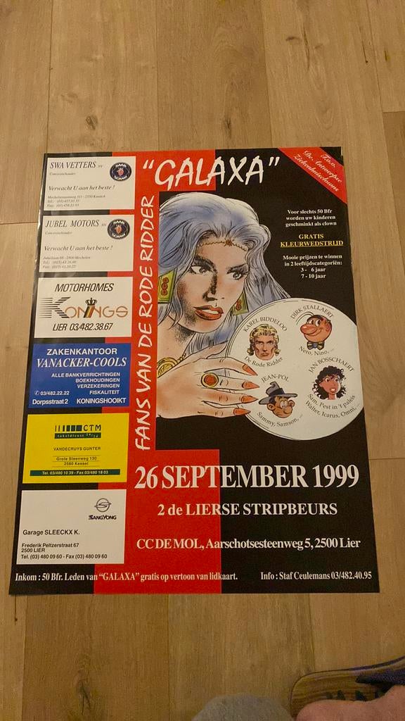 Karel biddeloo rode ridder affiche 1999 groot formaat, Verzamelen, Ophalen of Verzenden, Zo goed als nieuw