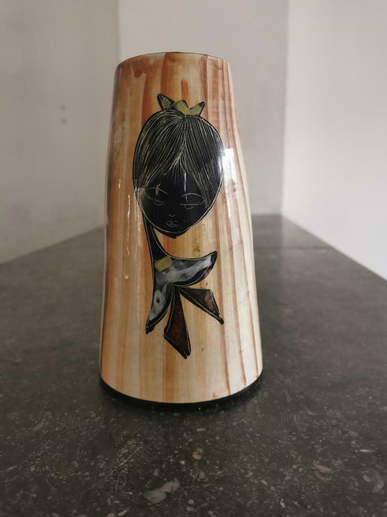 Vase keramiek made in italy 18 cm, Antiek en Kunst, Ophalen of Verzenden
