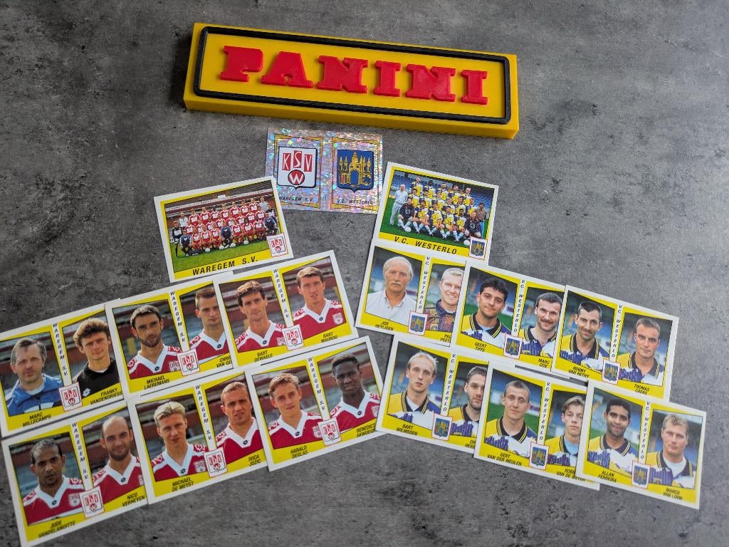 PANINI STICKERS 15X FOOTBALL 97 WAREGEM / WESTERLO voetbal, Hobby en Vrije tijd, Ophalen of Verzenden, Nieuw