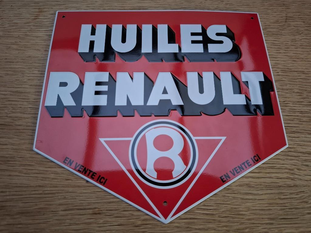 Reclamebord Huiles Renault, Verzamelen, Ophalen of Verzenden, Nieuw, Auto's
