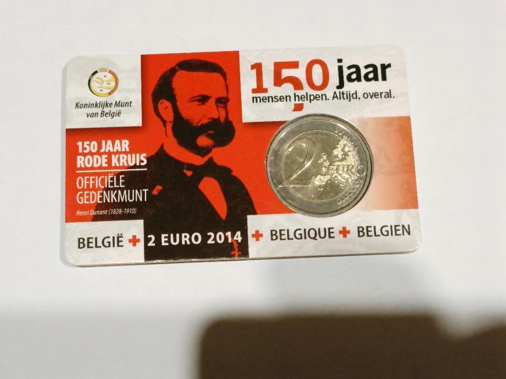 België EURO Coincard 2 euro 150 jaar Rode Kruis 2014, Postzegels en Munten, Munten | Europa | Euromunten, Ophalen of Verzenden