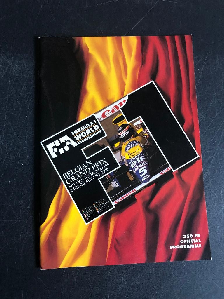 programma Formule 1 België 1990 Thierry Boutsen Williams, Verzamelen, Ophalen of Verzenden, Formule 1