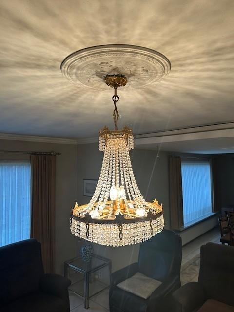 klassieke kristallen kroonluchter, Huis en Inrichting, Lampen | Kroonluchters, Ophalen, Gebruikt, Overige materialen, Klassiek