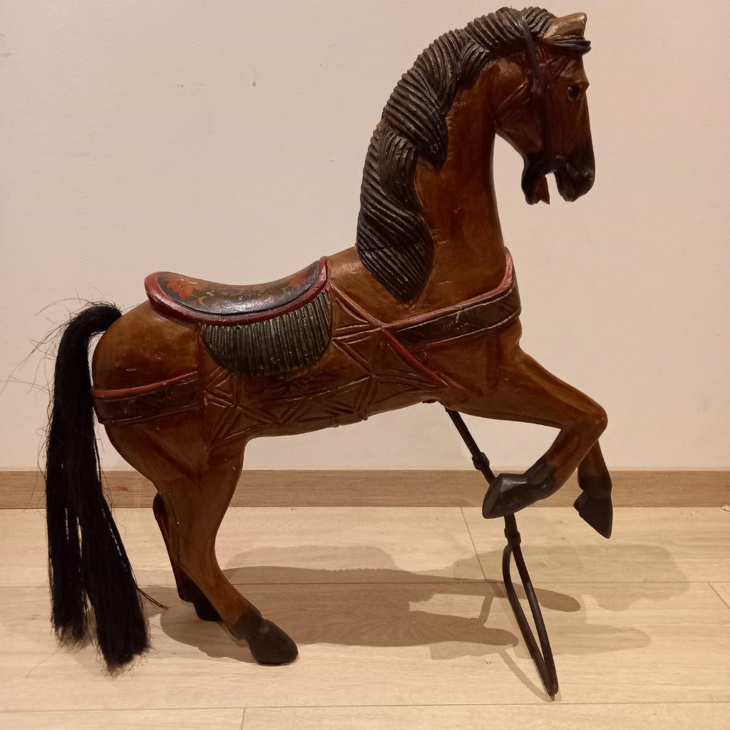 Vintage houten carrousel paard 60 cm hoog, Ophalen