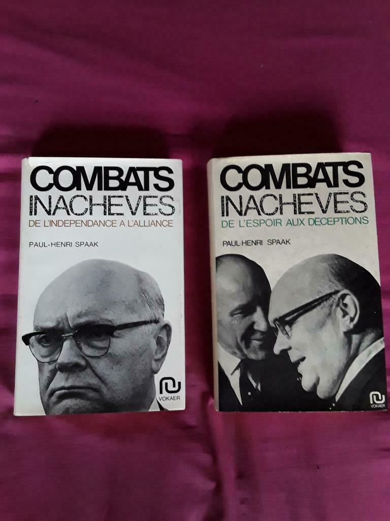 Paul-Henri Spaak: 2 boeken, 2 livres "Combats Inachevés", Ophalen of Verzenden