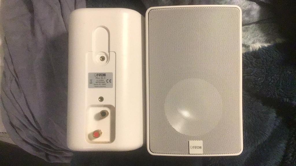 Prachtige boxen  canton 60/120 watt wit, Zo goed als nieuw, 60 tot 120 watt, Front, Rear of Stereo speakers, Ophalen