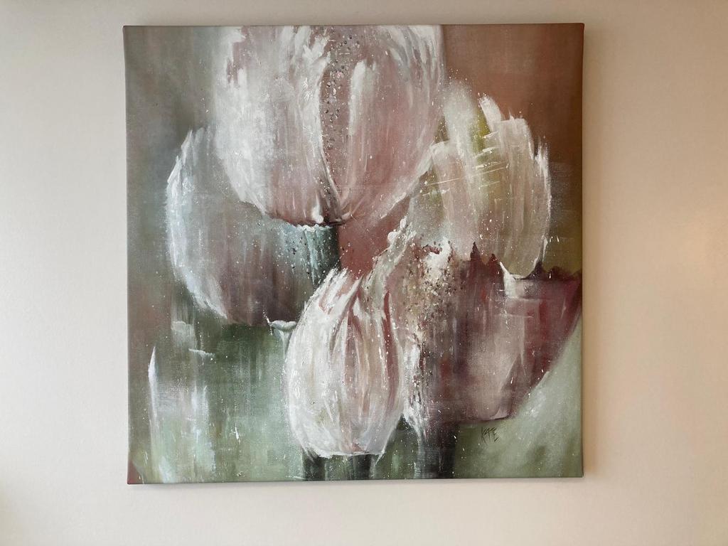 Olieverschilderij van 120x120 cm, Antiek en Kunst, Ophalen