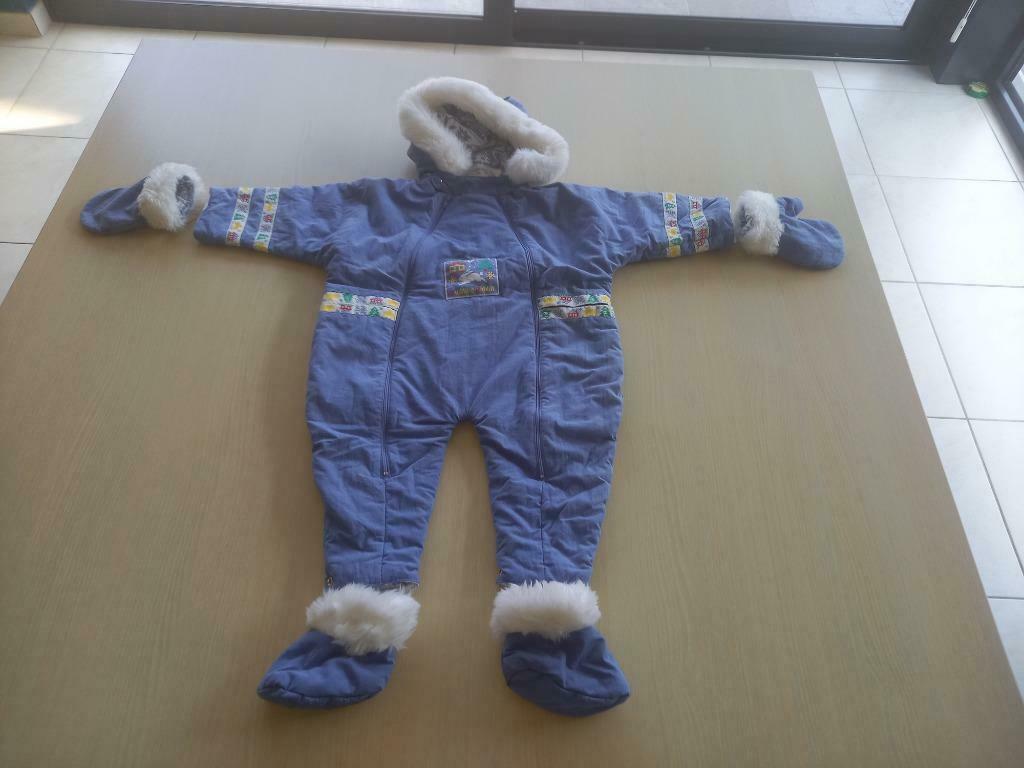 Mooi blauw skipak met bijbeh. wanten en overschoenen, 74, Pudding, Meisje, Ophalen of Verzenden, Zo goed als nieuw