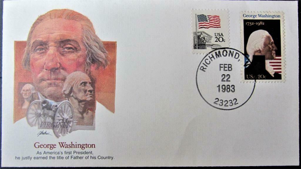 FDC PRESIDENTEN- PRESIDENT GEORGE WASHINGTON, Ophalen of Verzenden, Gestempeld, Overige thema's