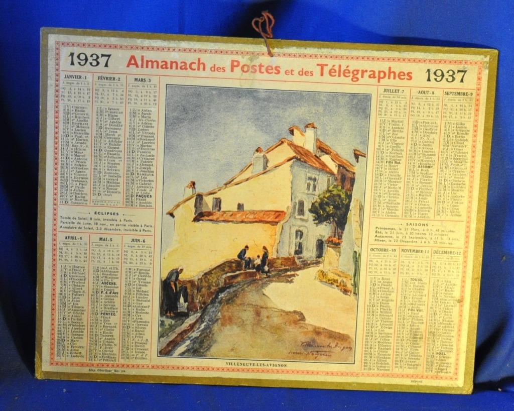 calendrier almanach des  PTT de 1937, Verzamelen, Ophalen of Verzenden, Gebruikt