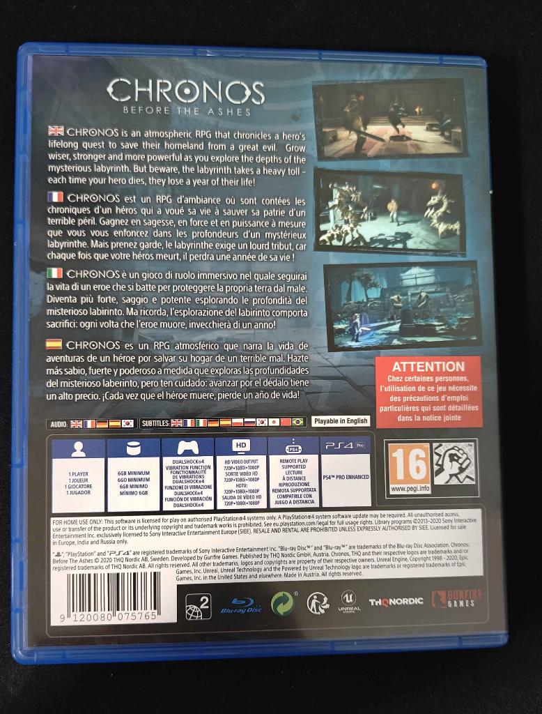 Chronos Before the Ashes - PS4 Games, 1 speler, Ophalen of Verzenden, Zo goed als nieuw, Avontuur en Actie