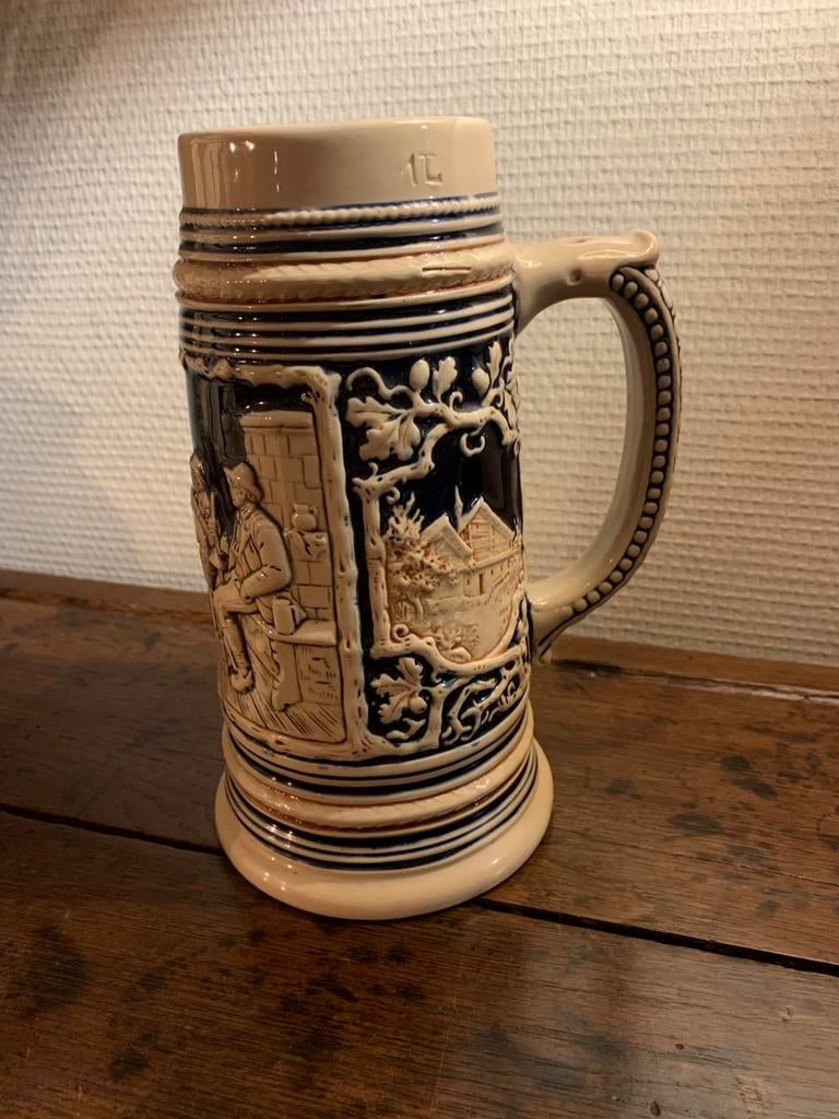 2 grote Duitse mokken bier van 1L en 1,5L, Verzamelen, Ophalen of Verzenden