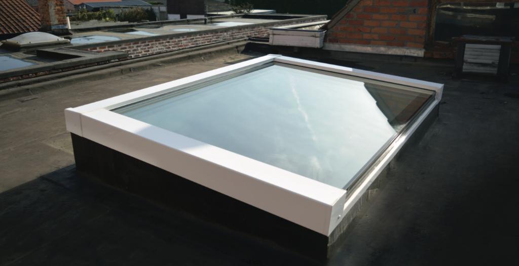 ALUMINIUM Vlakke lichtstraat / dakkoepel/ plat dak raam, Minder dan 80 cm, Nieuw, Ophalen of Verzenden, Dakraam