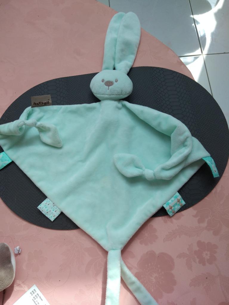 knuffeldoekje nattou konijn lichtgroen  (doos 122), Ophalen of Verzenden, Nieuw, Konijn