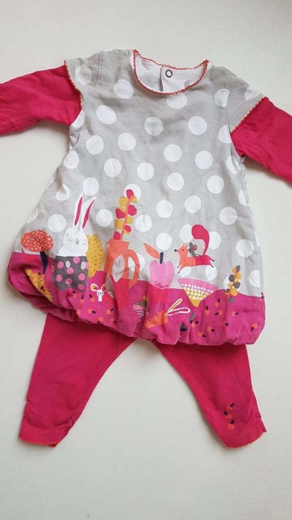 CATIMINI - Ensemble robe + legging gris/rose T.6 mois, Enfants & Bébés, Catimini, Enlèvement ou Envoi, Ensemble, Utilisé