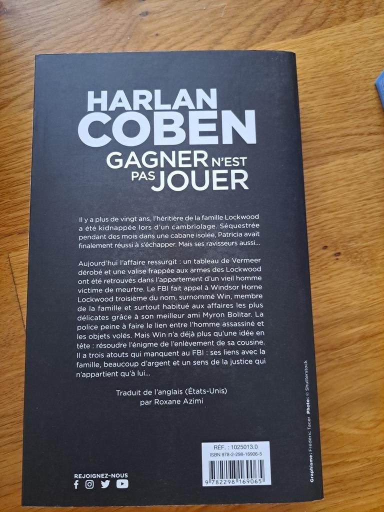 Gagner n'est pas jouer, Harlan Coben signed by the author, Livres, Enlèvement ou Envoi, Comme neuf, Harlan Coben