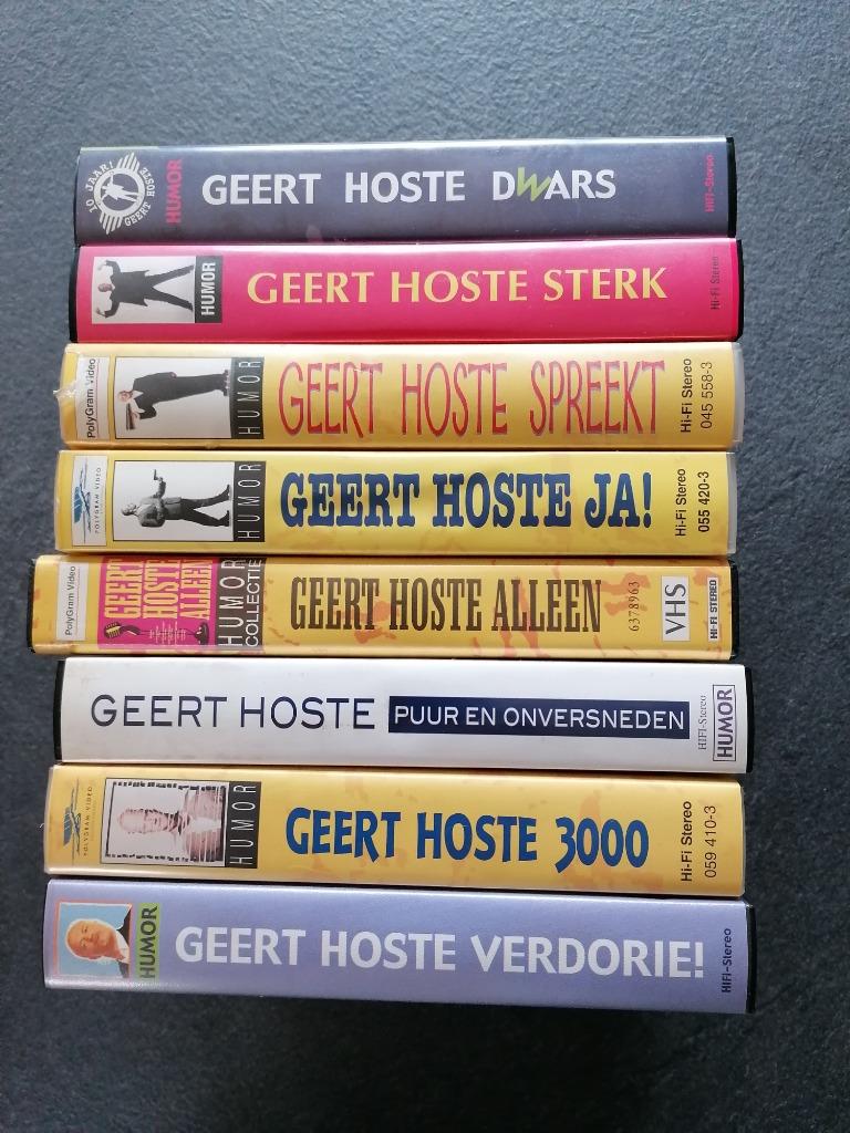 VHS Geert hoste, 8 zaalshows,, Cd's en Dvd's, Ophalen of Verzenden, Zo goed als nieuw, Tv-serie of Tv-programma