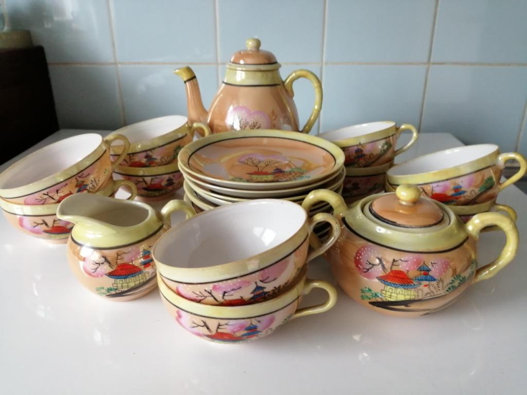 Antiek flinterdun Chinees thee-setje, Antiek en Kunst, Antiek | Porselein, Ophalen of Verzenden