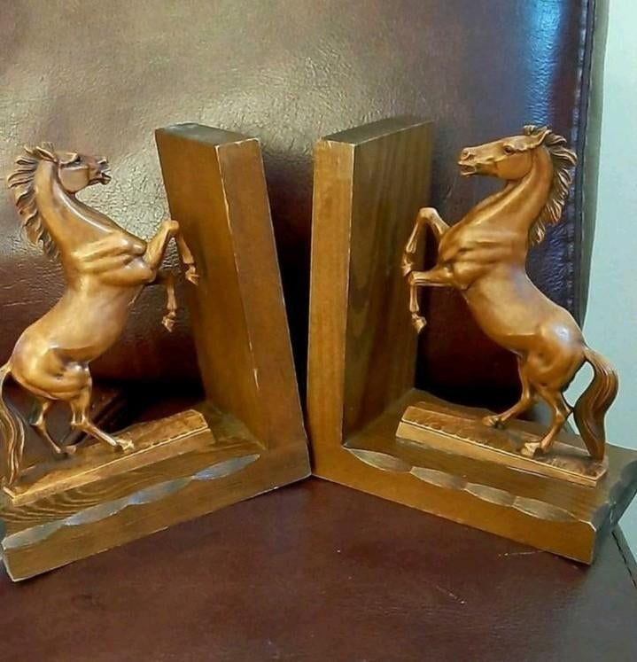 Serre-livres vintage avec chevaux, Enlèvement ou Envoi, Utilisé