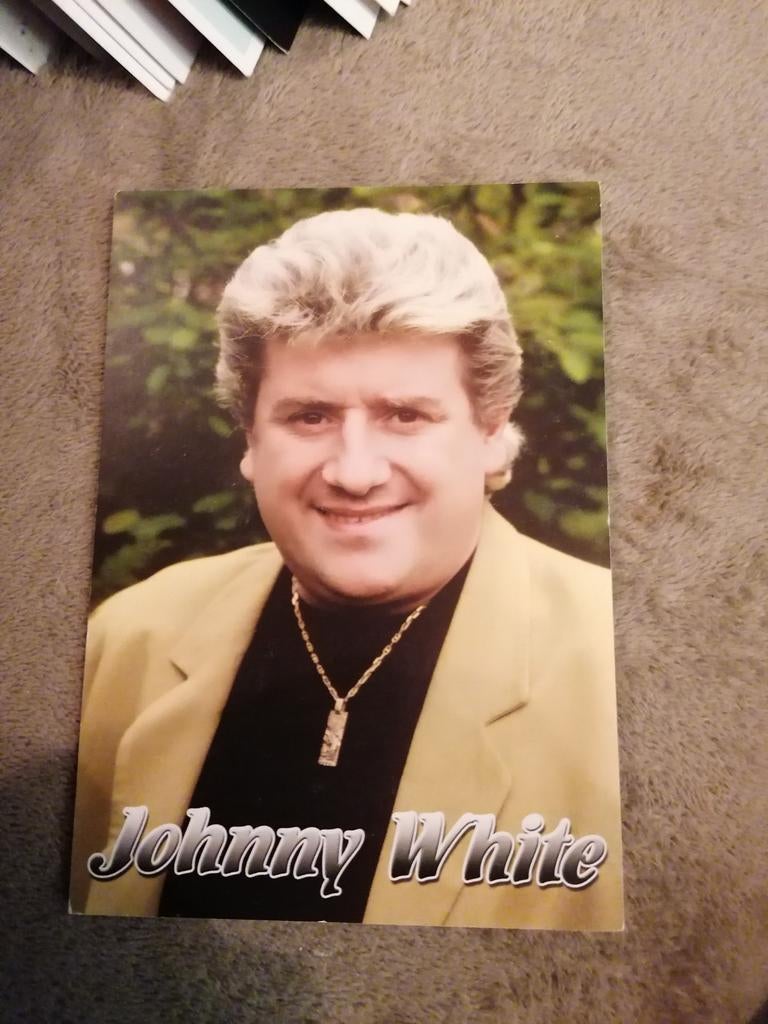 Fotokaart met handtekening Johnny white, Verzenden
