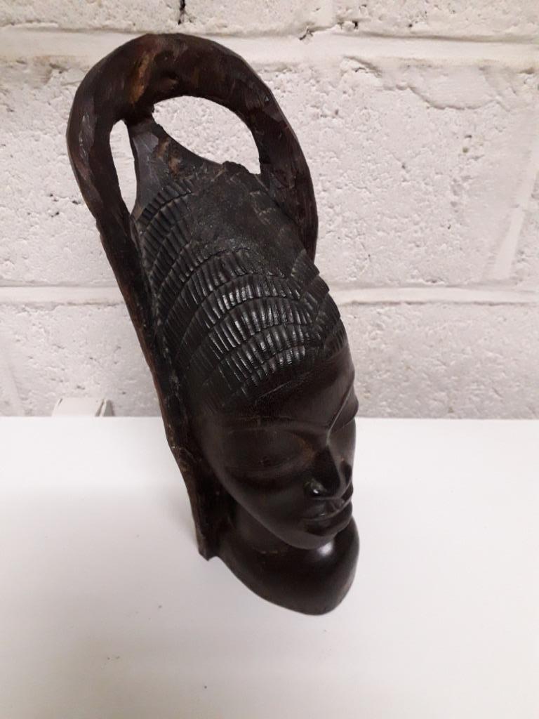 Sculpture bois tête de femme africaine, Antiek en Kunst, Ophalen