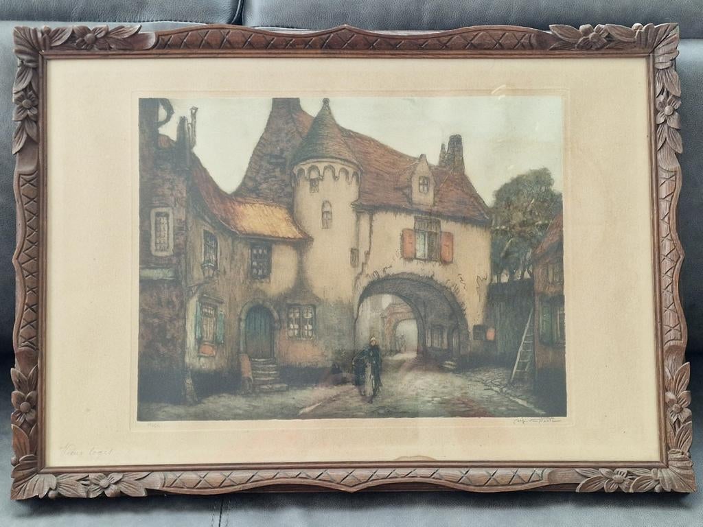 Alfred van neste, Antiek en Kunst, Kunst | Etsen en Gravures, Ophalen of Verzenden