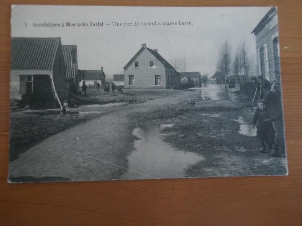 hamme moerzeke castel une rue de castel à marée basse, Ophalen of Verzenden, Ongelopen, Oost-Vlaanderen