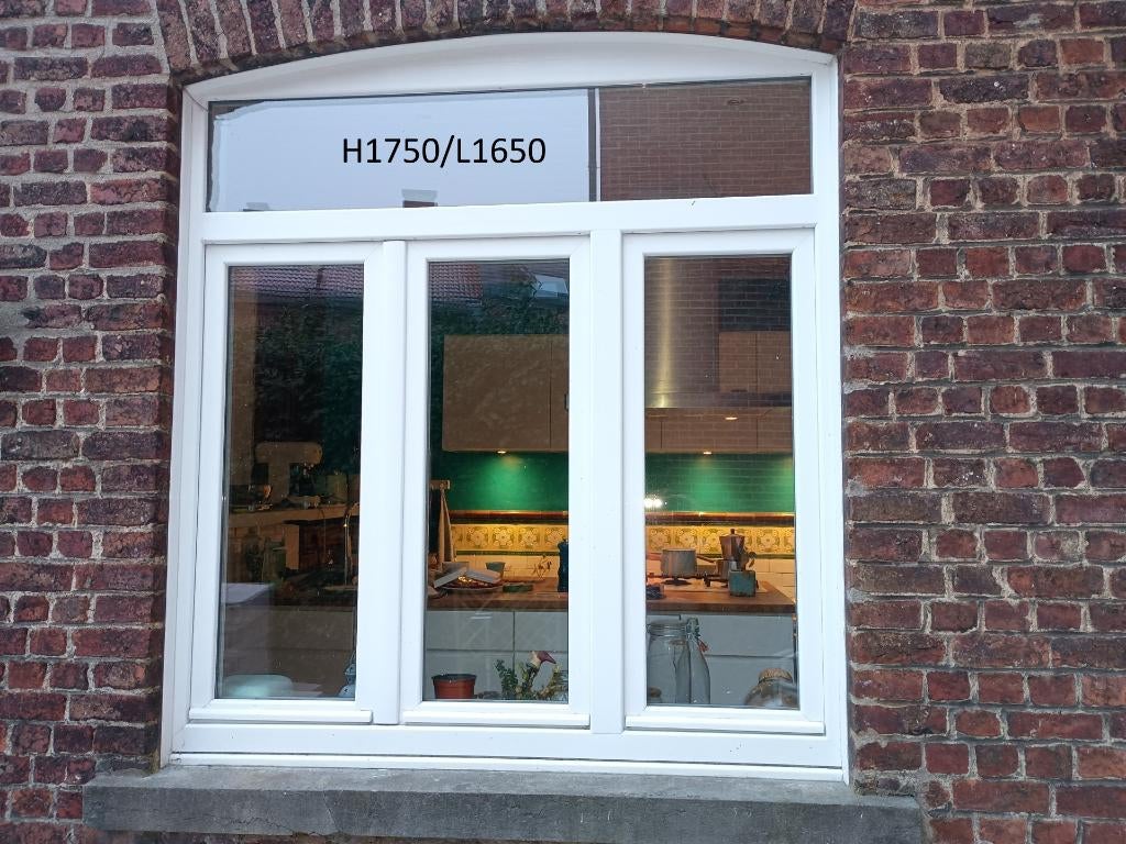 Châssis PVC blanc oscillo battant, Double vitrage, 160 cm ou plus, 160 cm ou plus, Fenêtre de façade ou Vitre