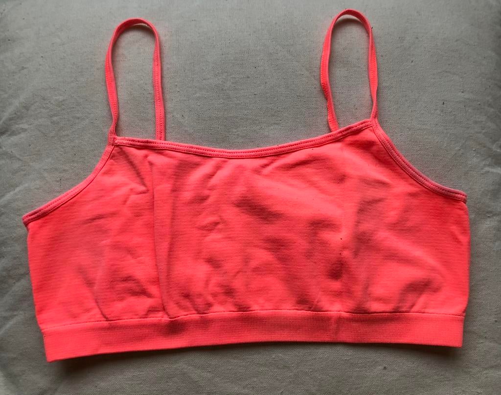 meisjes top Hema XS 146 152 fluo oranje roze topje beha, Nacht- of Onderkleding, Gebruikt, Meisje, Ophalen of Verzenden