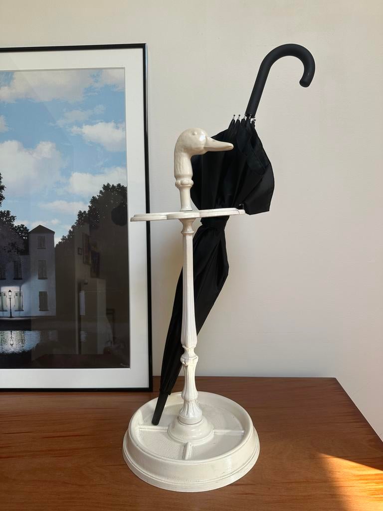 Antieke parapluhouder decoratie eend, Ophalen, Gebruikt