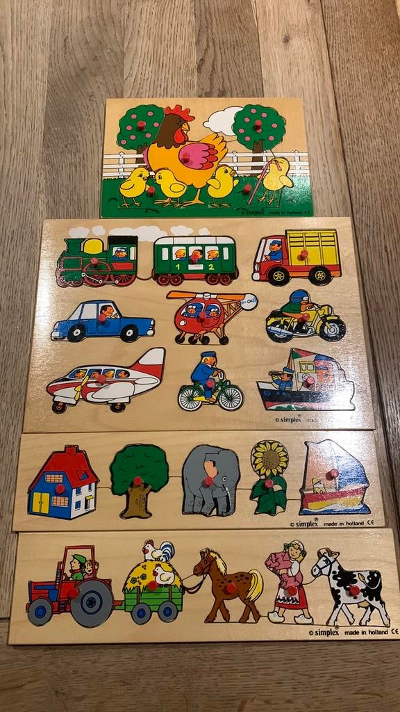 Houten inlegpuzzels, Ophalen, Zo goed als nieuw