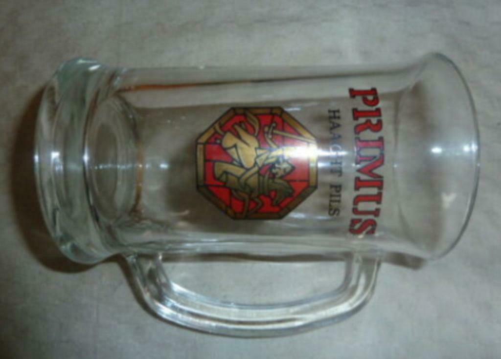 #F bier glas / pul PRIMUS HAACHT PILS gladde opengaande pul, Verzamelen, Ophalen of Verzenden, Gebruikt, Bierglas
