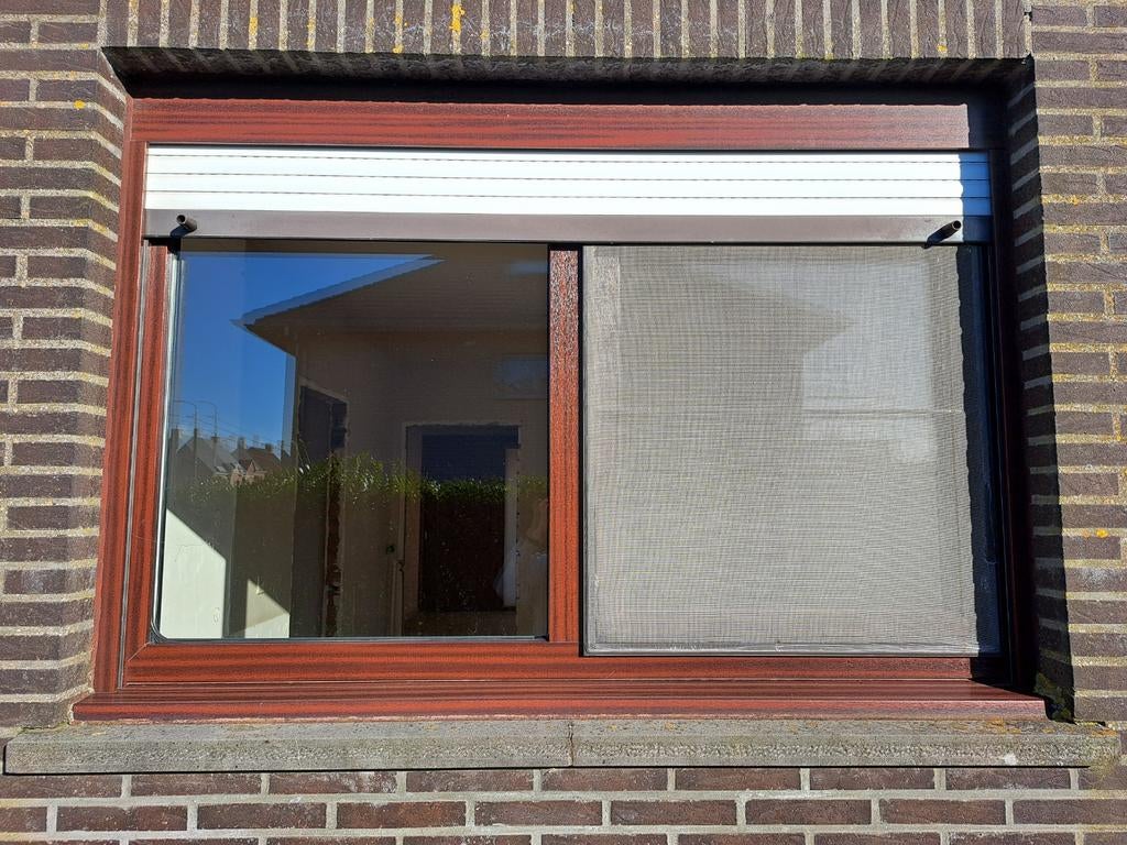 PVC raam met rolluik, Doe-het-zelf en Bouw, Ophalen, Gevelraam of Ruit, Gebruikt, 80 tot 120 cm