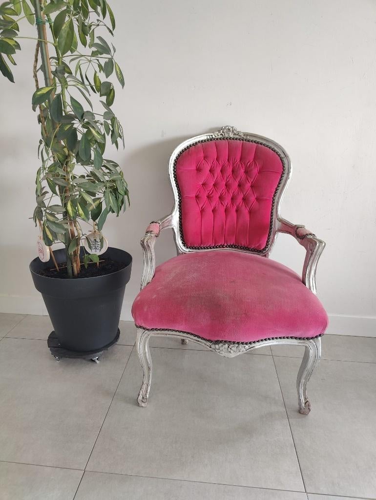 Fauteuil Louis XV-stijl, Maison & Meubles, Enlèvement, Utilisé, Tissus, Louis XV