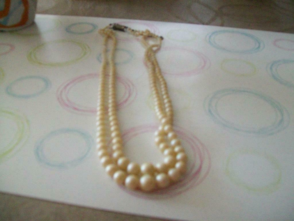parel ketting, Bijoux, Sacs & Beauté, Colliers, Enlèvement ou Envoi, Utilisé, Blanc, Synthétique