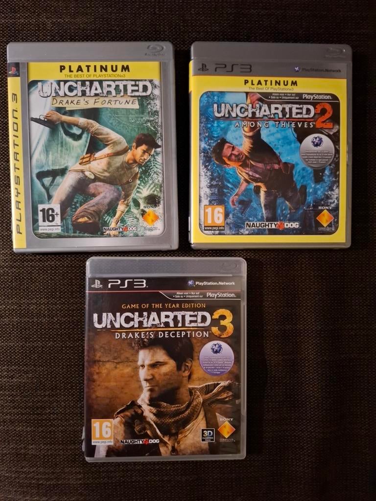 PS3 Uncharted 1 + 2 + 3 collection Drake's collection, Games en Spelcomputers, Ophalen of Verzenden, Zo goed als nieuw