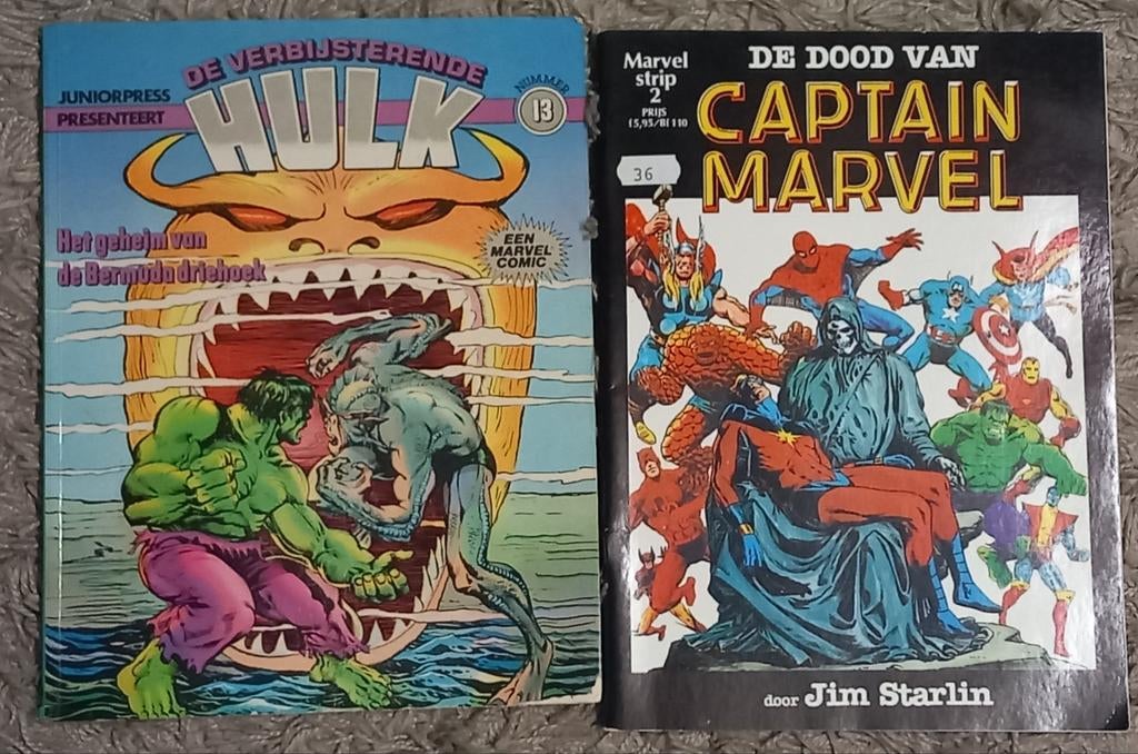 Strips hulk en captain marvel, Ophalen of Verzenden, Gelezen