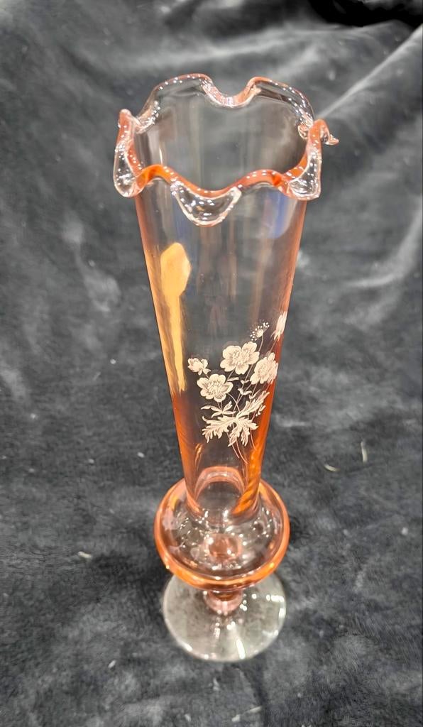 Vase art déco rose année 1930 Italie