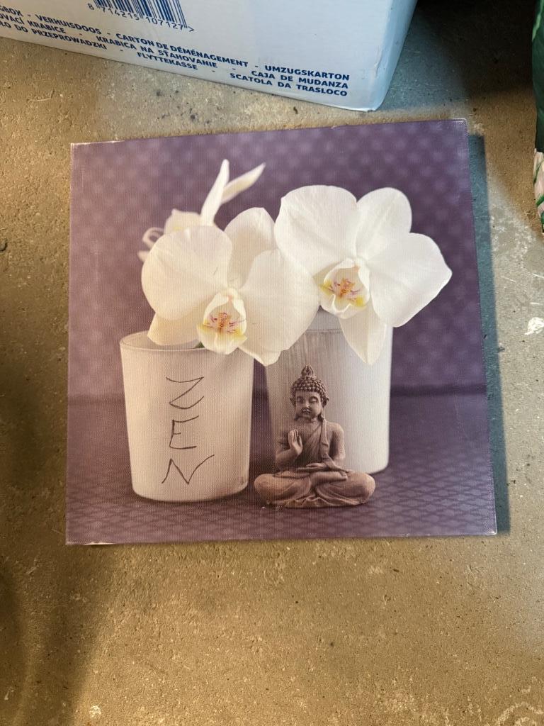 Cadre à motif bouddha  28x28, Maison & Meubles, Enlèvement ou Envoi, Comme neuf