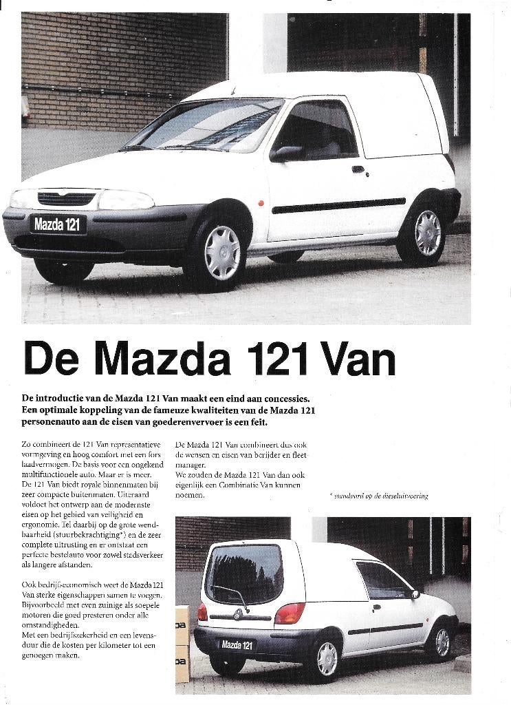 MAZDA 121 & MPV "VAN", Livres, Autos | Brochures & Magazines, Enlèvement ou Envoi, Comme neuf, Mazda