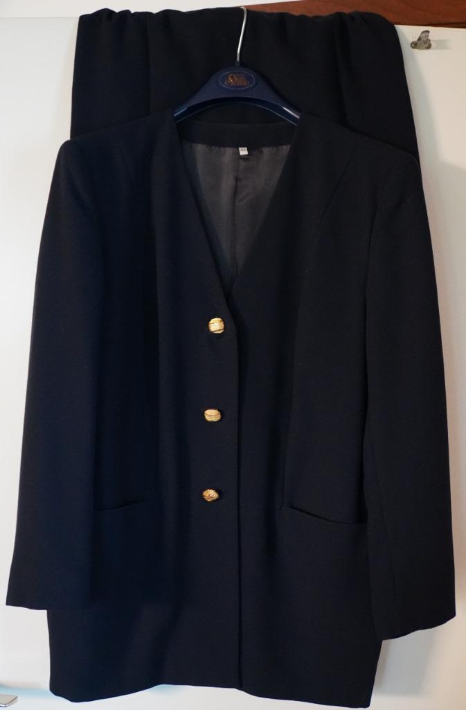 Donkerblauw mantelpakje, Kleding | Dames, Ophalen, Gedragen, Maat 42/44 (L)