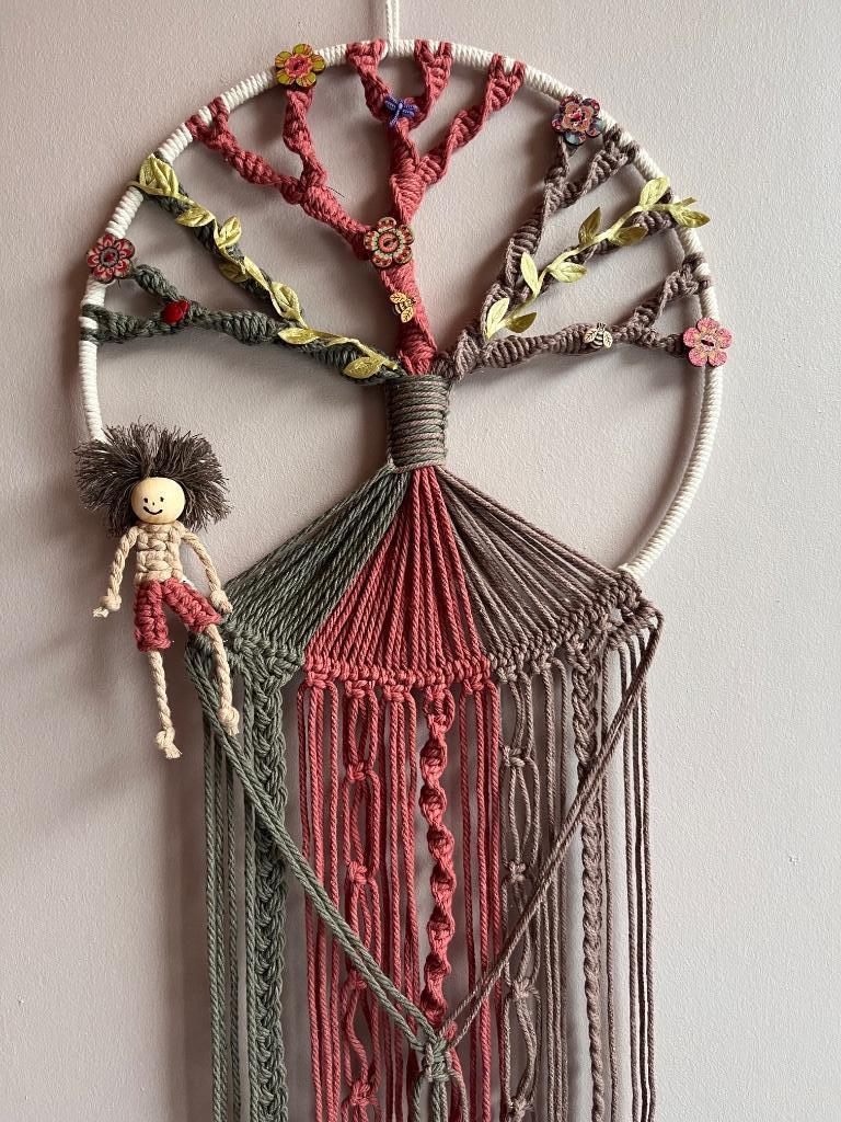 Macramé levensboom, Maison & Meubles, Accessoires pour la Maison | Décorations murale, Enlèvement, Neuf