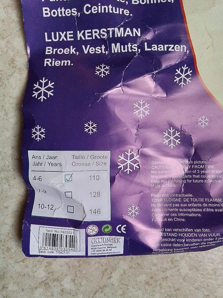 Kerstman pak met laarzen, Ophalen