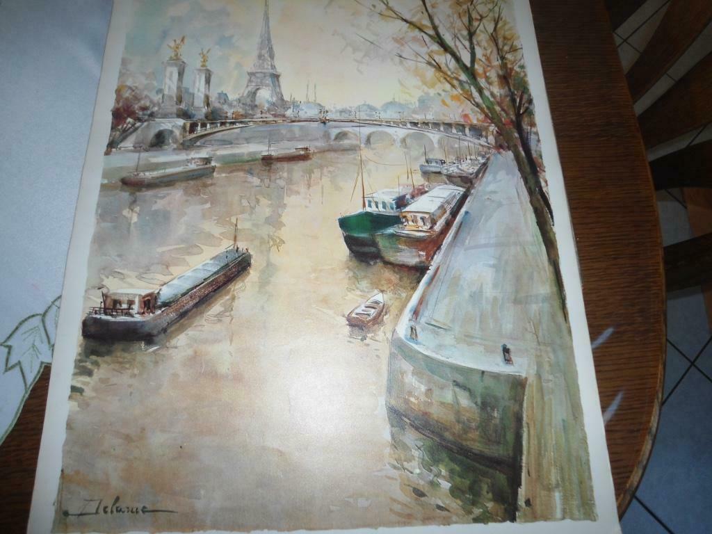 Aquarelle Paris  signée Delarue dans son jus, Enlèvement ou Envoi