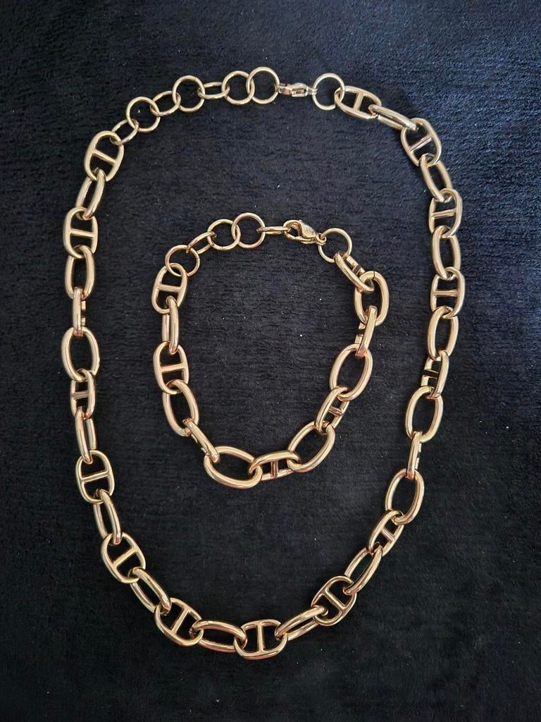 Nieuwe halsketting met bijpassende armband van Nicky Vankets, Envoi, Neuf, Rose, Réglable