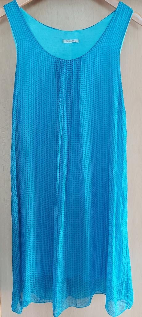 Robe en soie véritable en parfait état, M - L, Vêtements | Femmes, Enlèvement ou Envoi, Comme neuf, Bleu