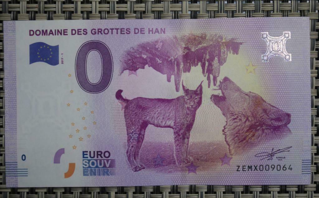Billet 0 euro Belgiqiue 2017 UNC Grotte de Han, Enlèvement ou Envoi, Belgique, Série