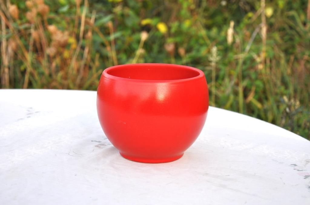 cache pot boule faience rouge, Enlèvement ou Envoi, Rond, Comme neuf, Intérieur