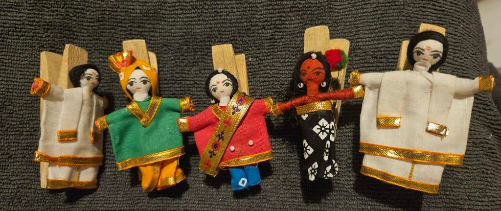 Set van 5 gelukspopjes uit India, Ophalen of Verzenden