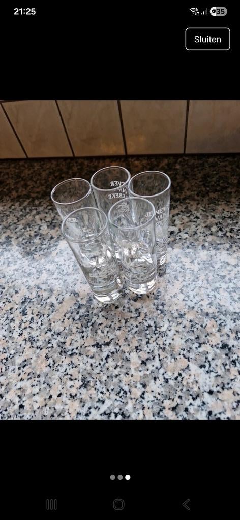 Verres à liqueur Van Hoorebeke 5 pièces, Enlèvement ou Envoi